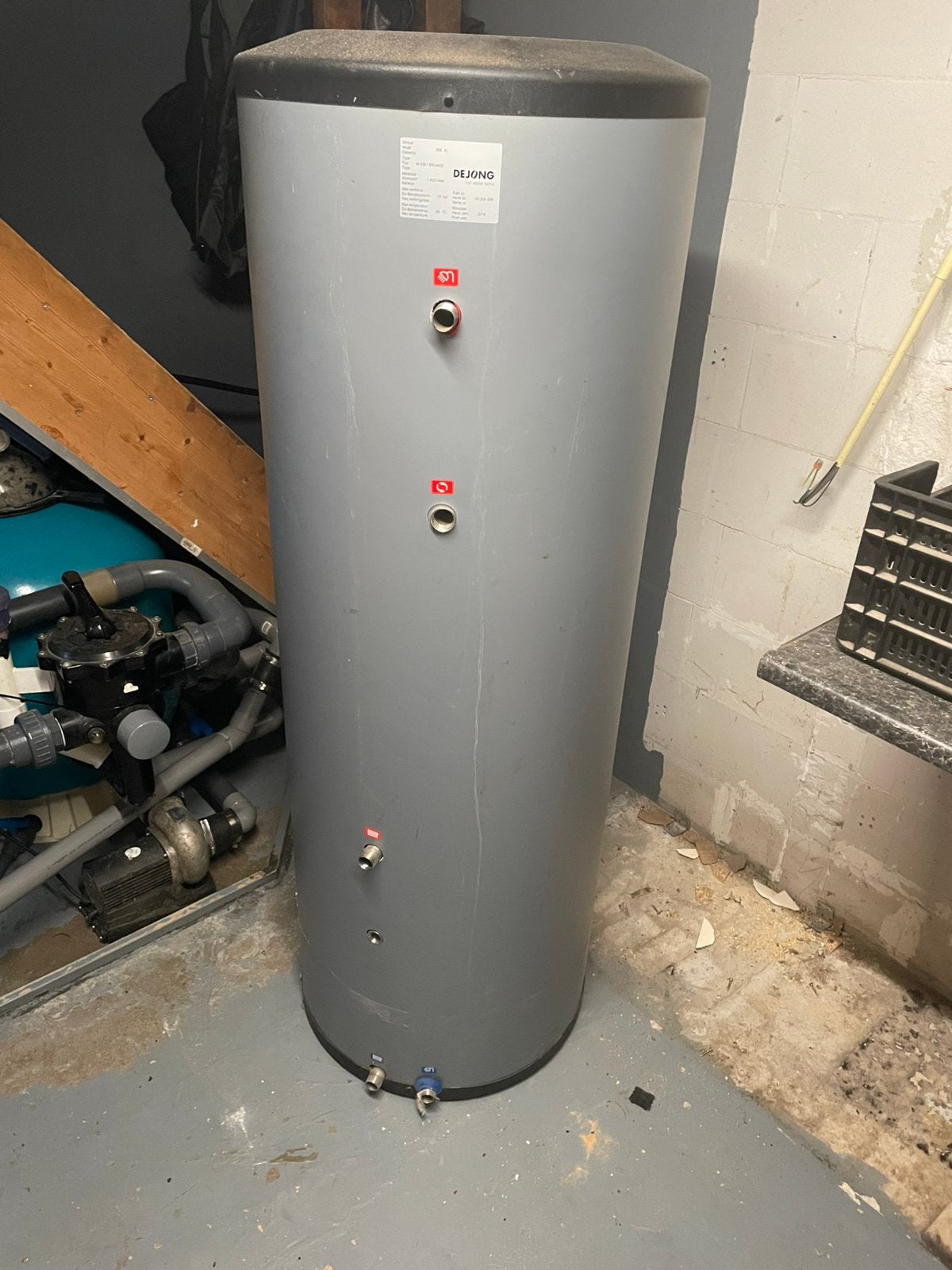 Te koop buffer vat, Ophalen, 100 liter of meer, Boiler, Minder dan 3 jaar oud