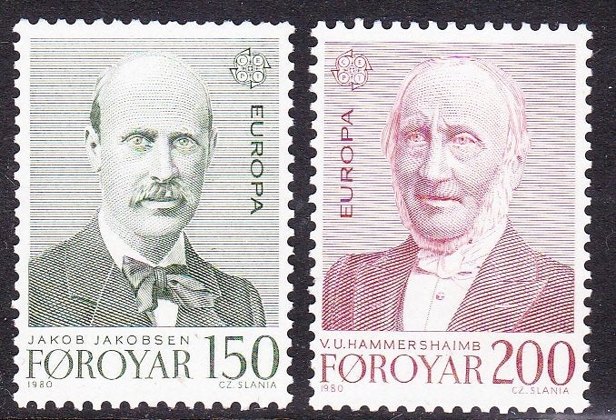 Faroer eilanden 1980 pf mi 53 - 54 europa cept, Postzegels en Munten, Ophalen of Verzenden, Denemarken, Postfris