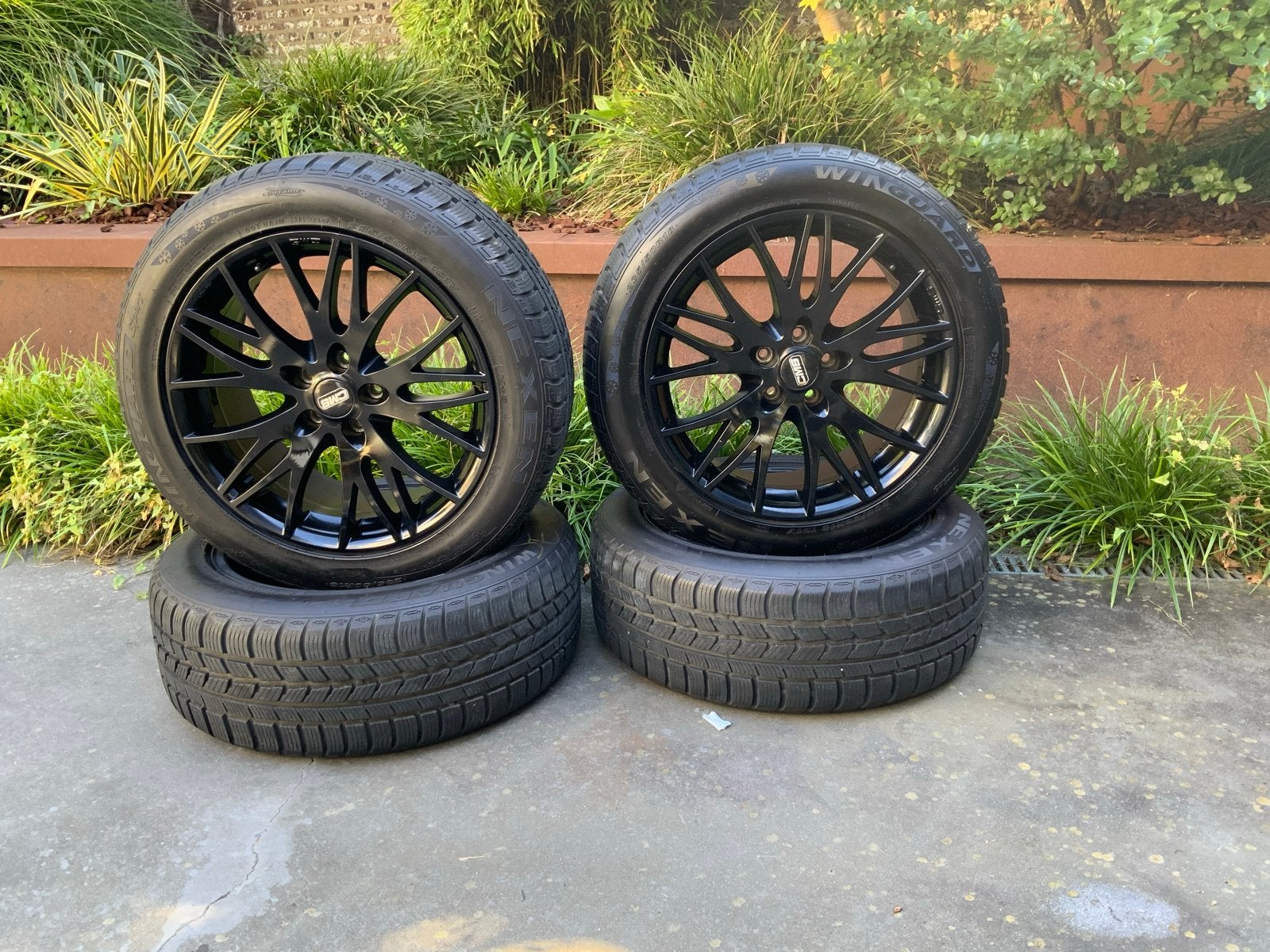 4x CMS 18 inch aluvelgen met Nexen winterbanden, Auto-onderdelen, Ophalen, 18 inch, Gebruikt, Banden en Velgen