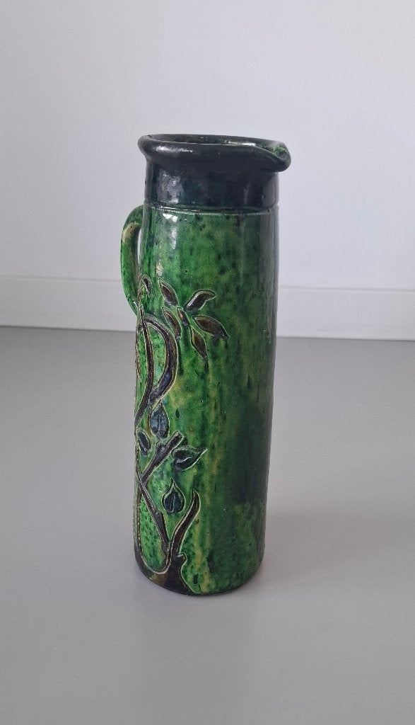 Antiek kan/vaas Art Nouveau 28 cm– Vlaams/Belgisch, Ophalen of Verzenden