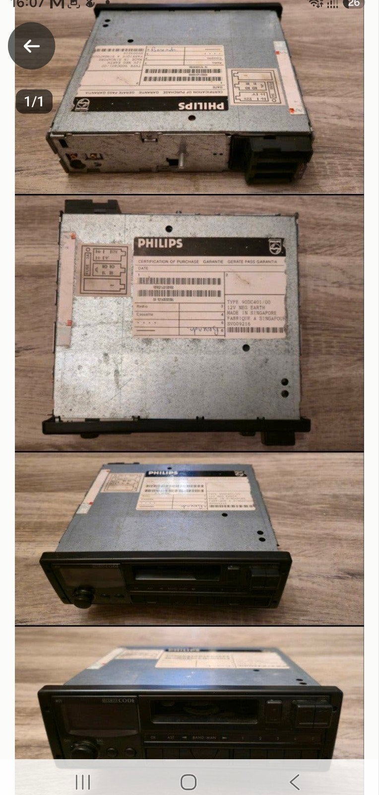 Autoradio Radio Cassette Philips 90DC401/ Philips 90DC401/00, Ophalen of Verzenden, Gebruikt