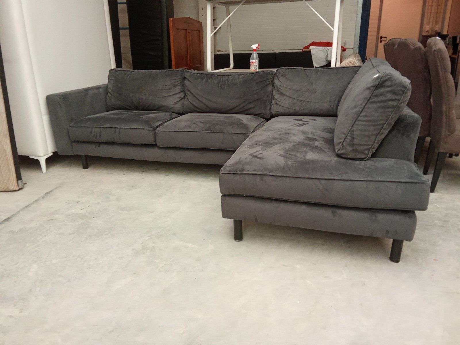 hoekbank - velvet - 280x170cm - €299,-, 250 tot 300 cm, ., Hoekbank, Ophalen of Verzenden