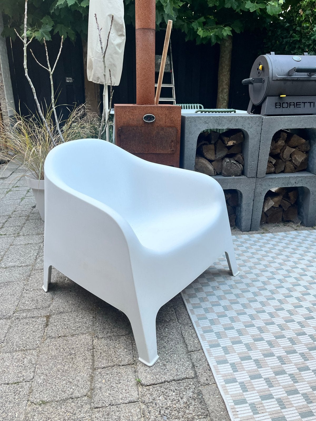 IKEA Skärpo fauteuil voor buiten - Wit, Ophalen, Gebruikt, Kunststof