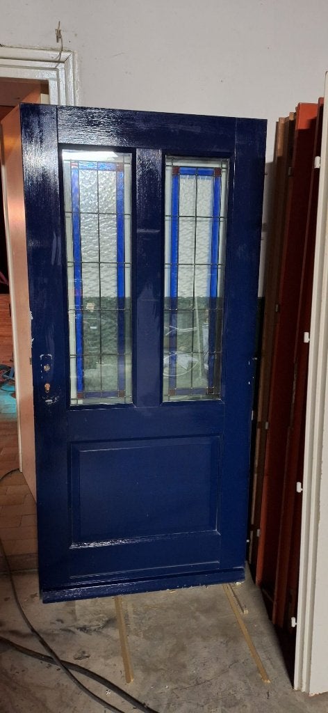 Skantrae voordeur glas-in-lood – 93x198 – 3-puntssluiting, Ophalen, Gebruikt, 80 tot 100 cm, Minder dan 200 cm