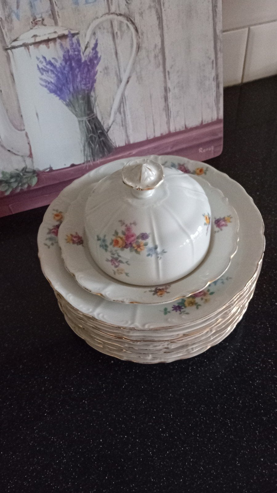 Botervloot met bordjes, Antiek en Kunst, Ophalen