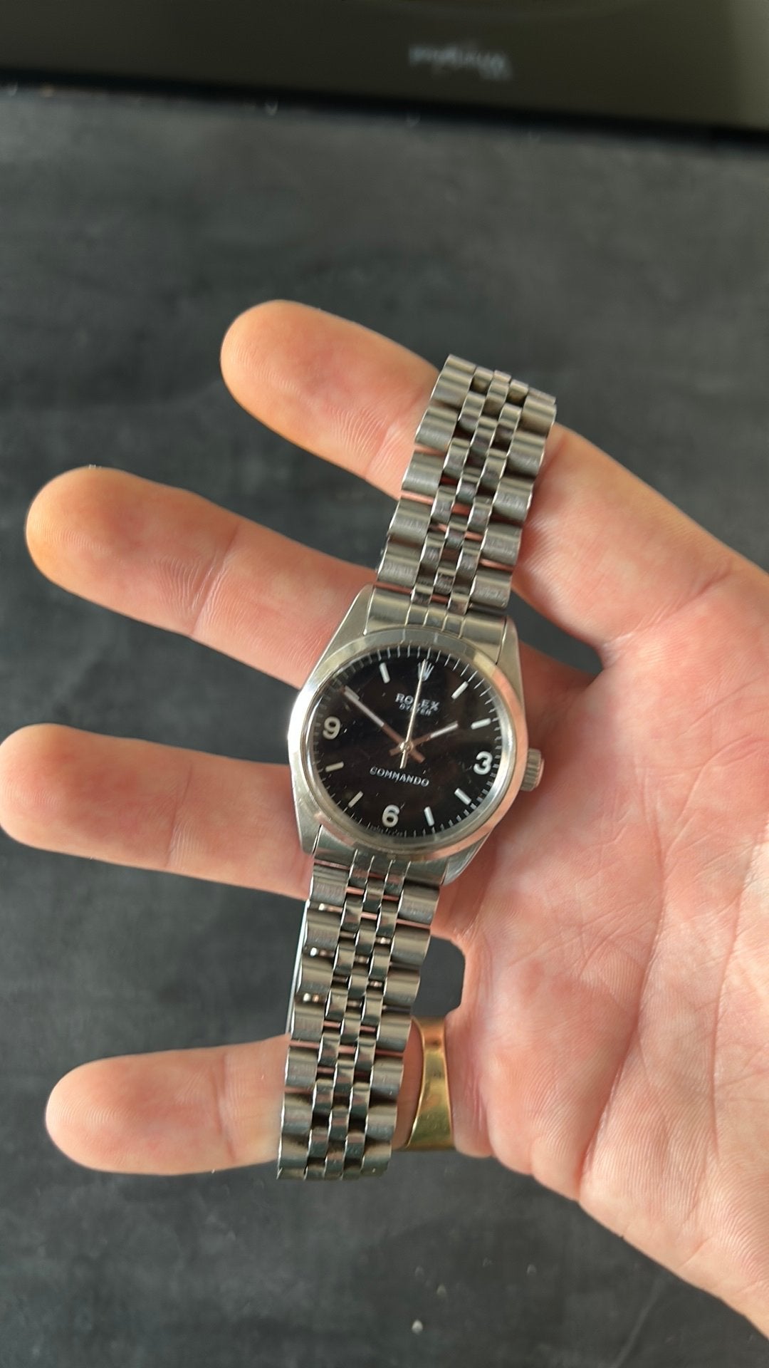 Rolex Commando Polshorloge - Zwart Wijzerplaat, Stalen Band, Gebruikt, Polshorloge, Ophalen of Verzenden, Rolex