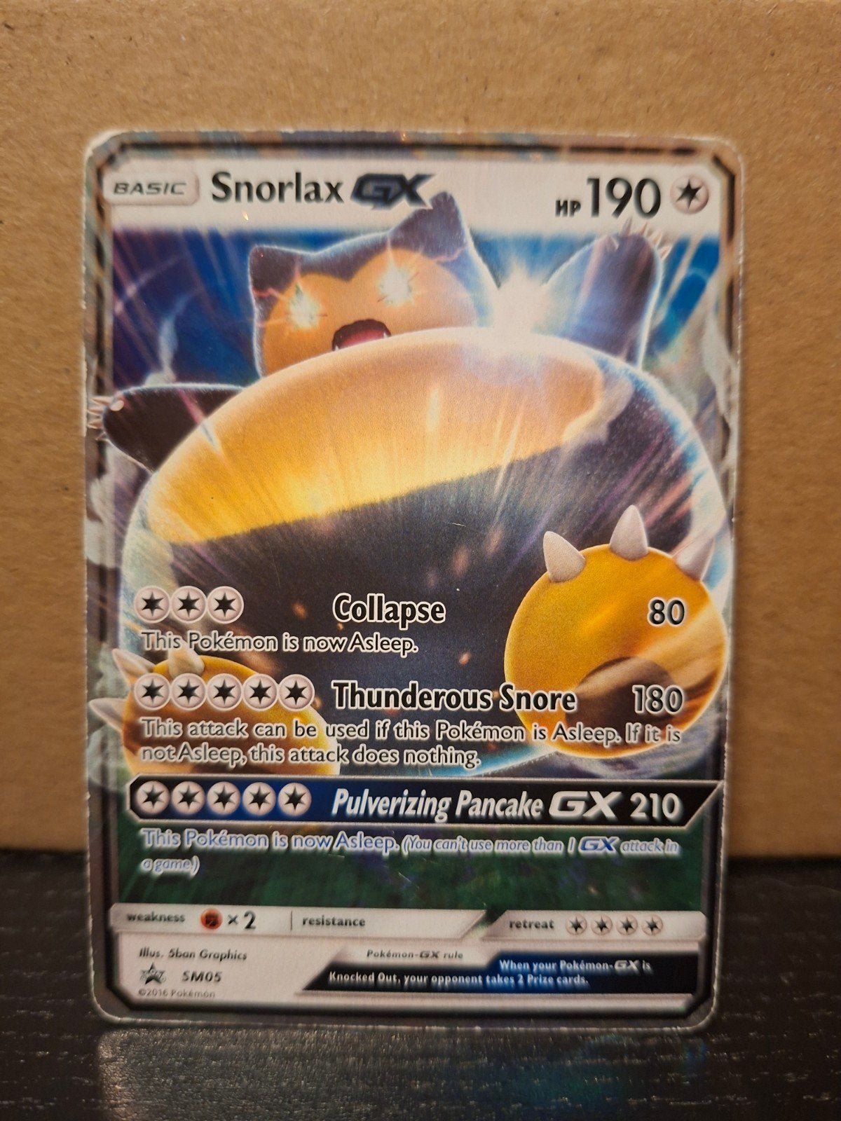 Snorlax GX SM05 Pokémon Kaart - HP 190, Hobby en Vrije tijd, Verzamelkaartspellen | Pokémon, Ophalen of Verzenden, Gebruikt, Losse kaart