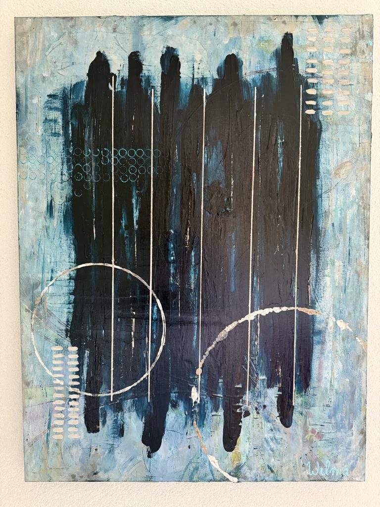 modern schilderij in blauwtint, Ophalen, Gebruikt, Oorspronkelijke maker, Schilderij