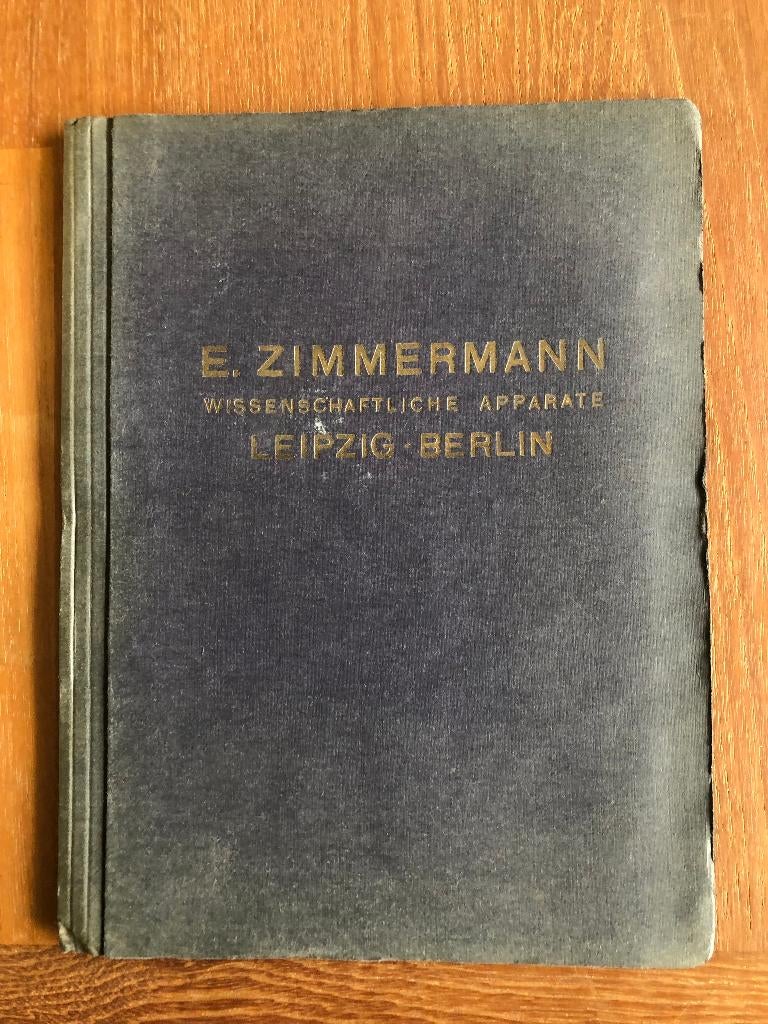 1930. E. Zimmermann: Wissenschaftliche Apparate: Psychologie, Antiek en Kunst, Verzenden