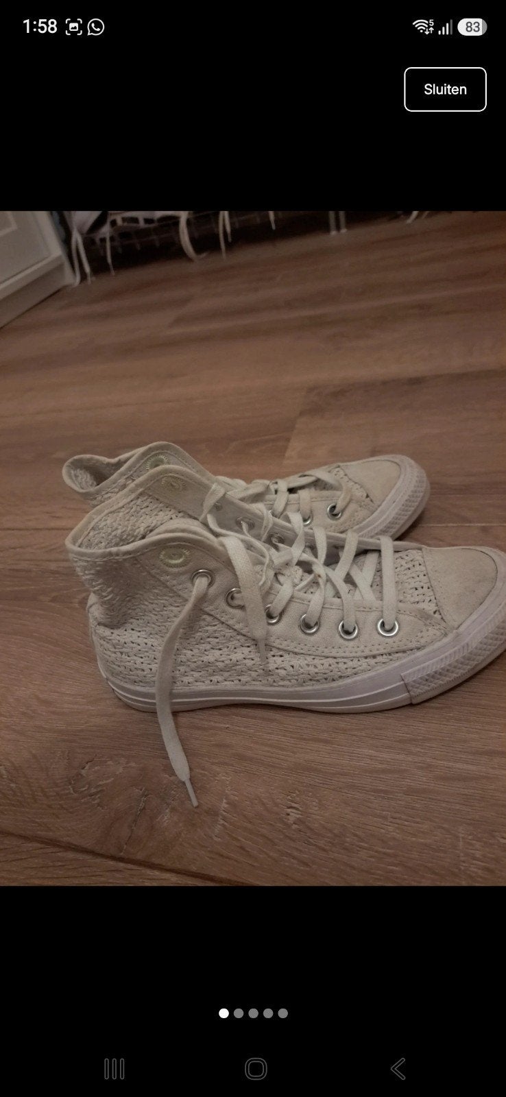 Witte sneakers x Converse, Wit, Converse, Ophalen of Verzenden, Sneakers of Gympen