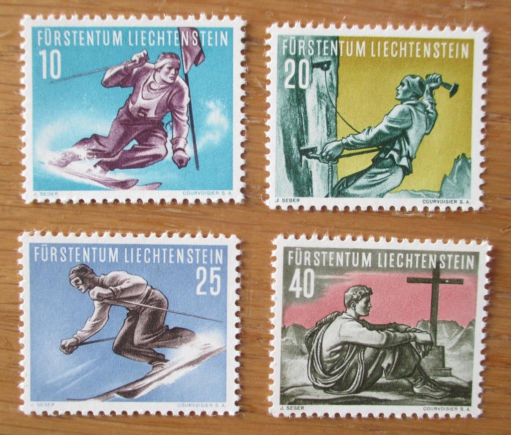 Liechtenstein, serie Bergsporten, 1955, Verzenden, Postfris, Sport