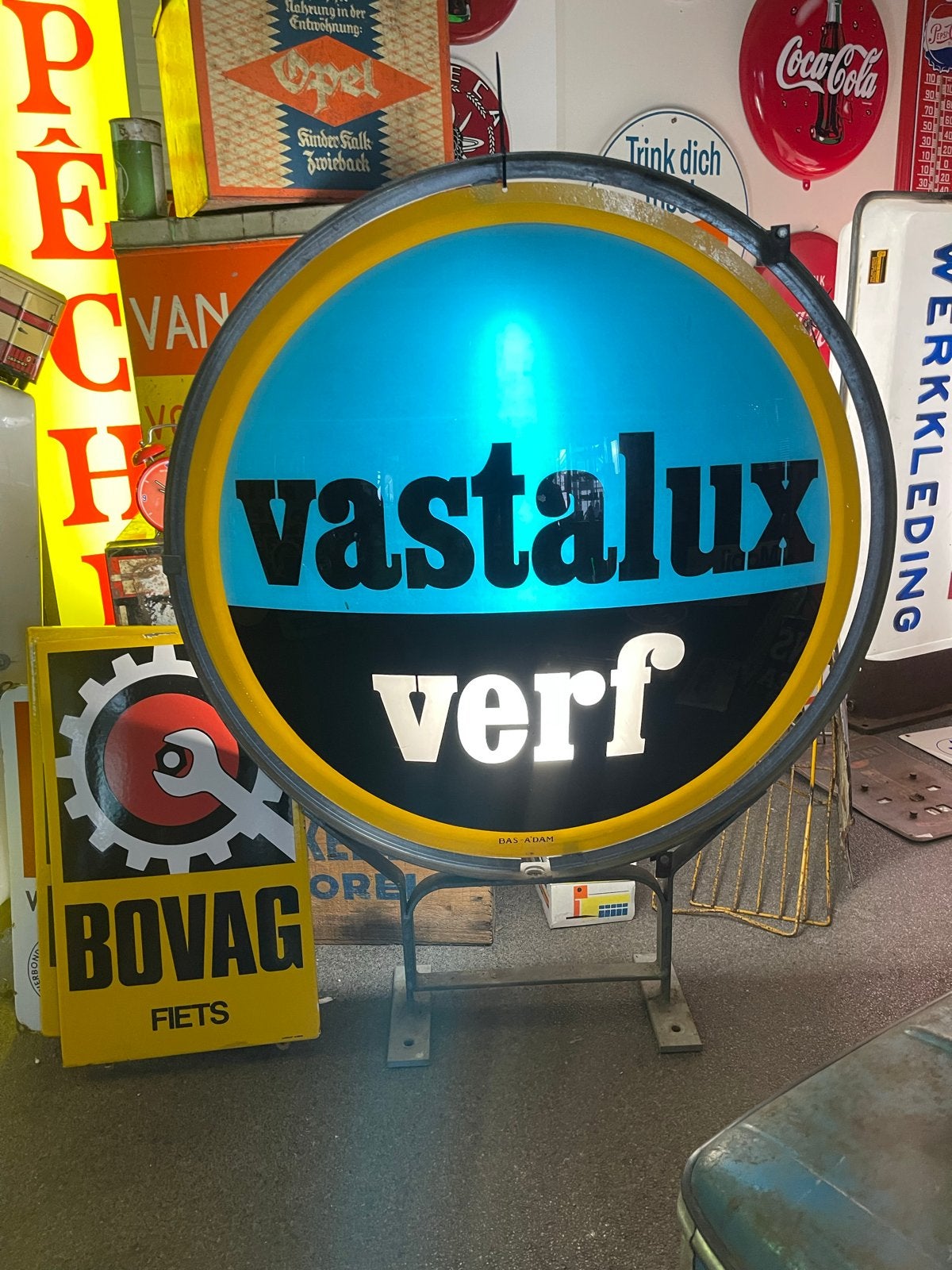 Vintage Vastulax Verf Lichtbak Reclamebord, Ophalen, Gebruikt, Lichtbak of (neon) lamp