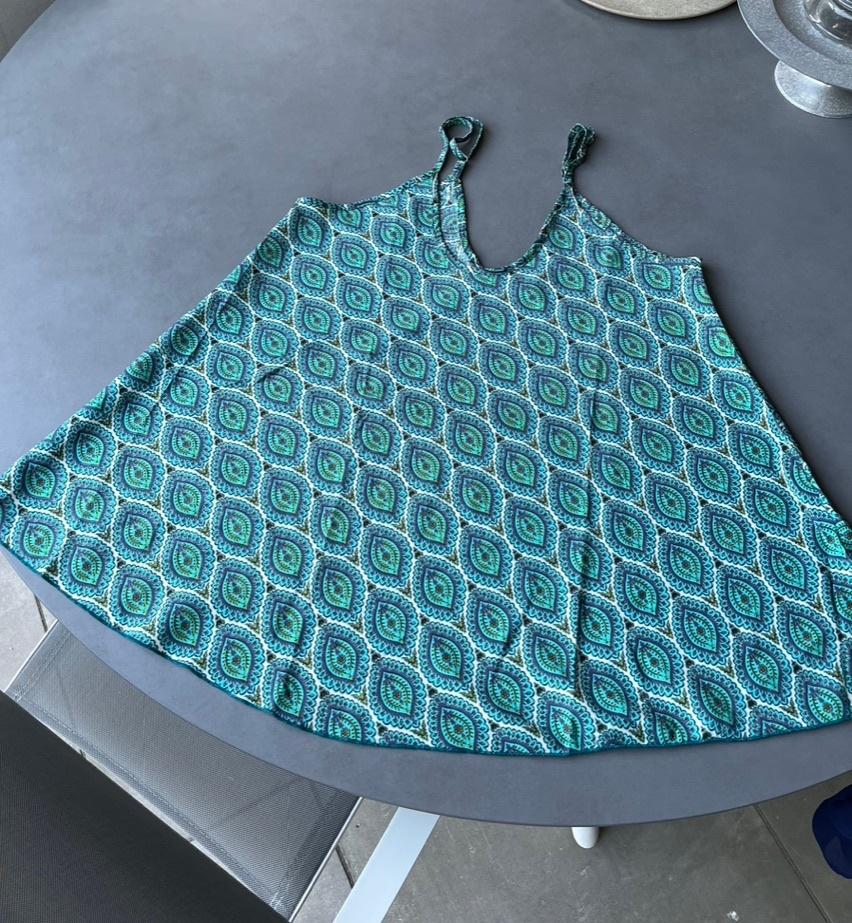Blauw/groen/witte Lara Ethnics top, maat L/XL, Kleding | Dames, Tops, Maat 42/44 (L), Zo goed als nieuw, Zonder mouw, Lara Ethnics