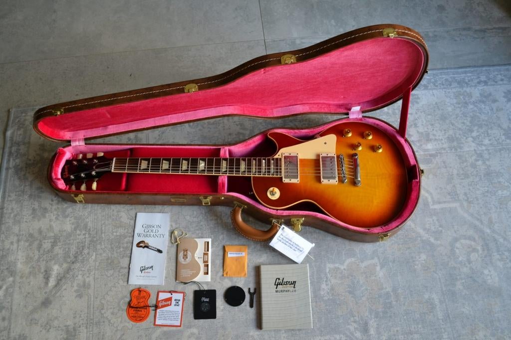 Gibson Les Paul 1958 Murphy Lab Washed Cherry Sunburs, Muziek en Instrumenten, Snaarinstrumenten | Gitaren | Elektrisch, Ophalen