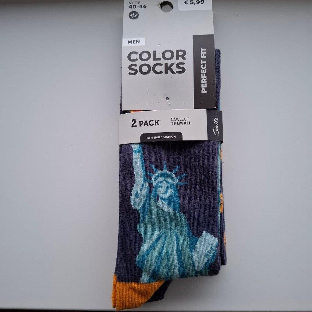 Nieuw maat 40- 46 color socks 2 pack, Kleding | Heren, Sokken en Kousen, Ophalen of Verzenden, Nieuw, Maat 43 t/m 46, Blauw