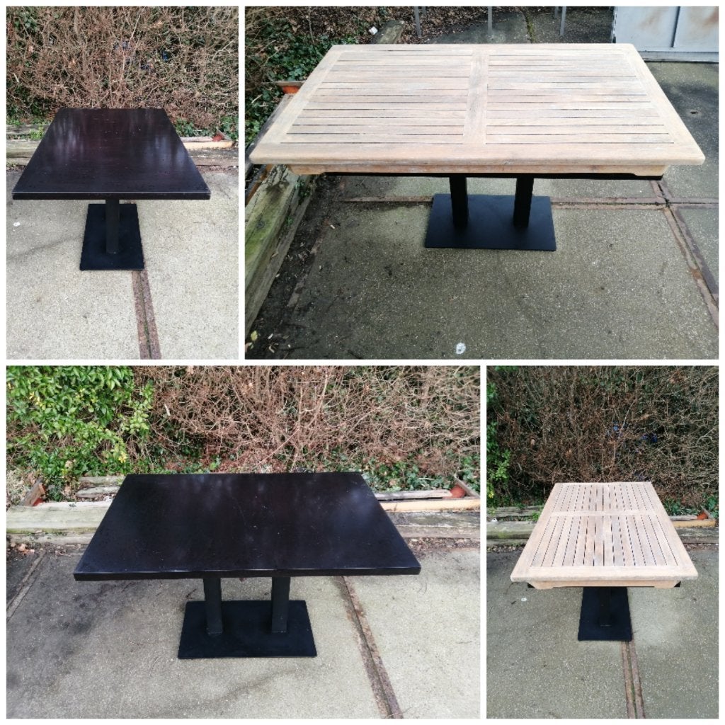 diverse satelliet terras/tuintafels zwart / RVS onderstel, Tuin en Terras, Ophalen