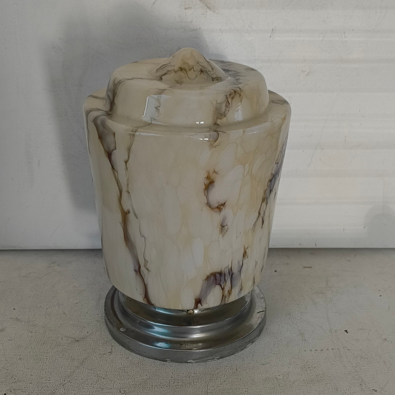 Art Deco gemarmerd wolkglas plafond lamp, Ophalen of Verzenden
