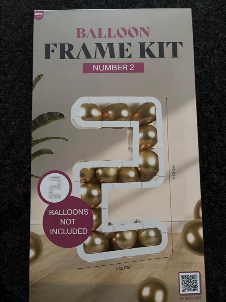 Ballonnen frame nummer 2 - 80cm hoog - Feestdecoratie, Ophalen of Verzenden, Nieuw, Versiering, Verjaardag
