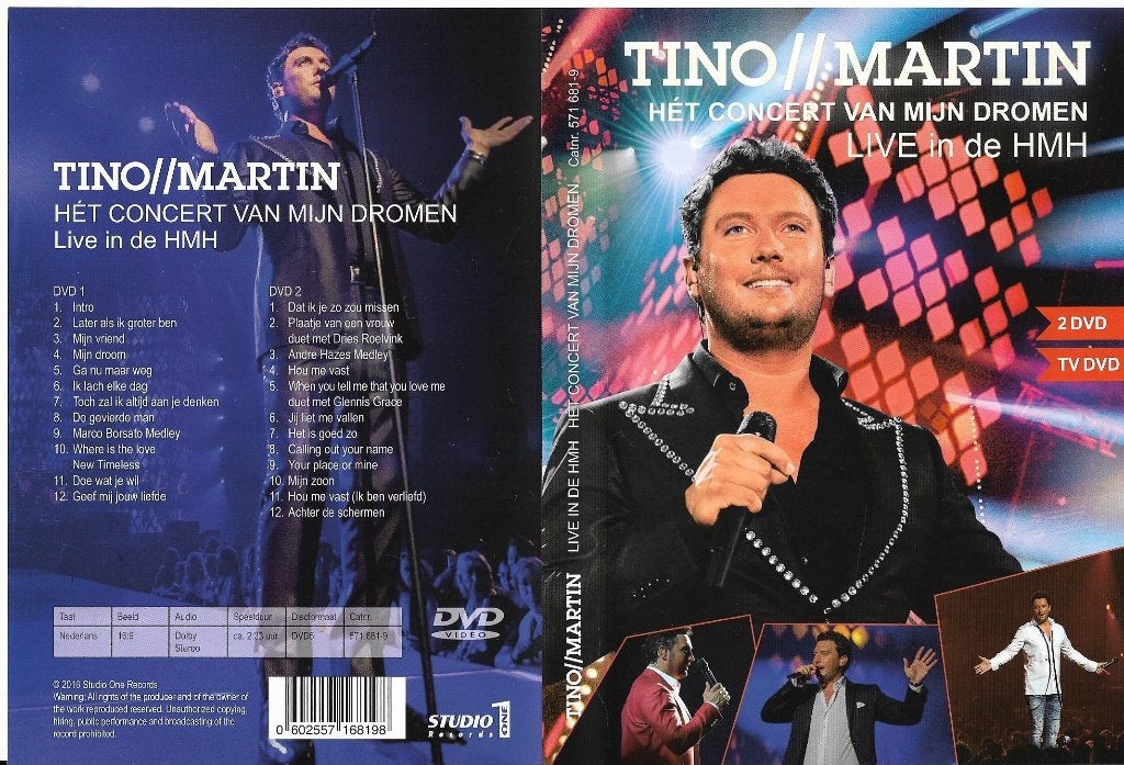 Tino Martin (2 DVD Live in de HMH), Alle leeftijden, Zo goed als nieuw, Concert, Eerste persing