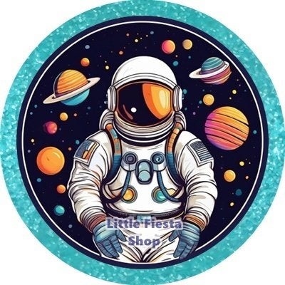 lf240 icing frosting astronaut 19cm eetbare taart plaat top, Ophalen of Verzenden, Nieuw, Taarten, Versiering