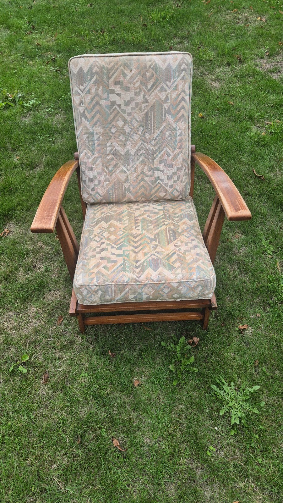 Houten relaxfauteuil met comfortabele kussens, Ophalen, Hout, Gebruikt, Klassiek, Comfortabel