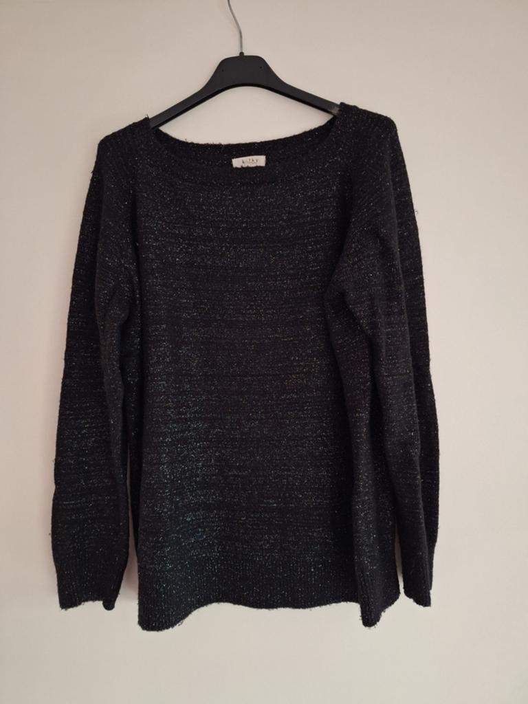 Trui met mooie glans draad, Maat 38/40 (M), Zwart, Ophalen of Verzenden, Kilky
