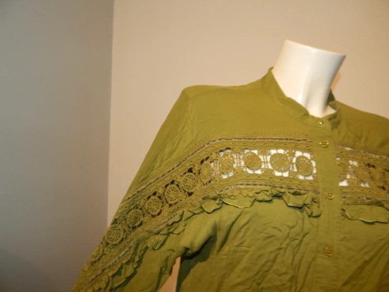 High Use appeltjes groene blouse gehaakte open delen M, Maat 38/40 (M), Zo goed als nieuw, Groen, Verzenden