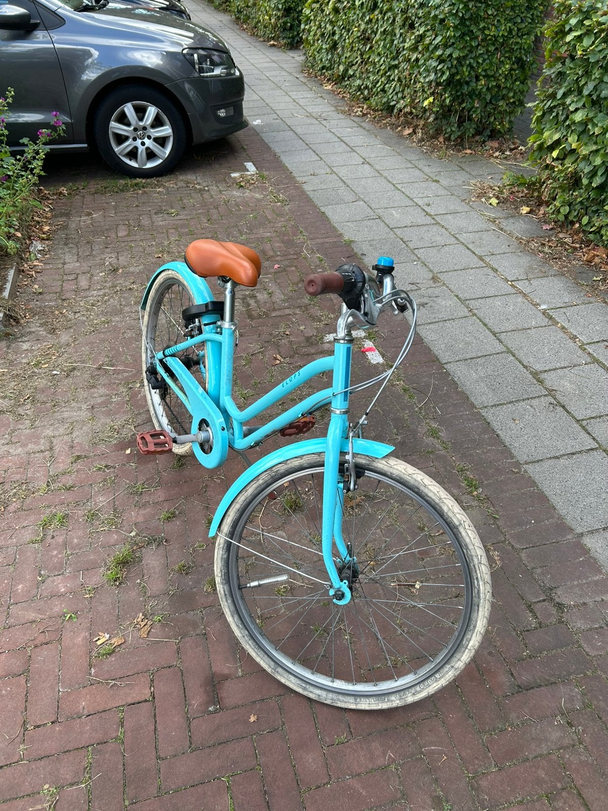 Elops fiets turquoise framemaat 31, Ophalen, Velgrem, Versnellingen, Gebruikt