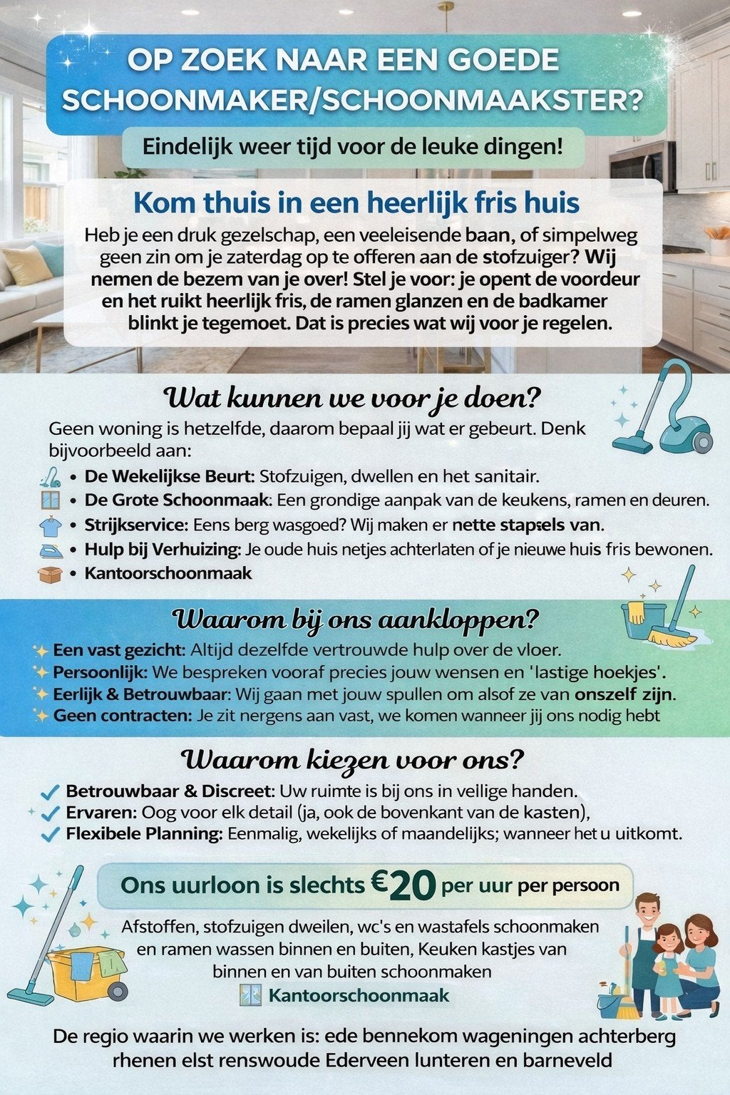 Schoonmaker/schoonmaakster aangeboden