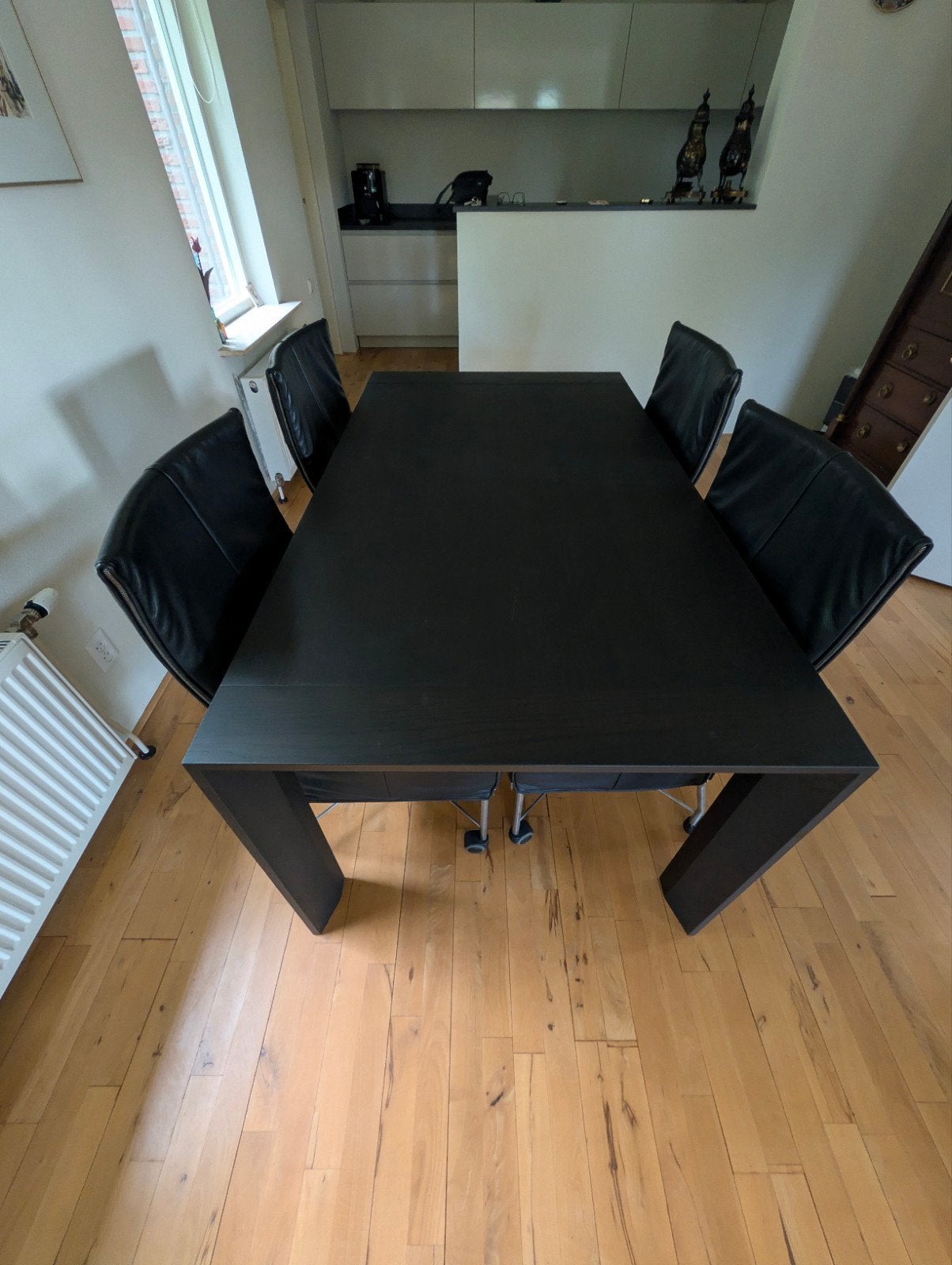 Zwarte Arco Essenza design eet/vergader tafel, Ophalen, Zo goed als nieuw, Modern, 6 tot 8 stoelen