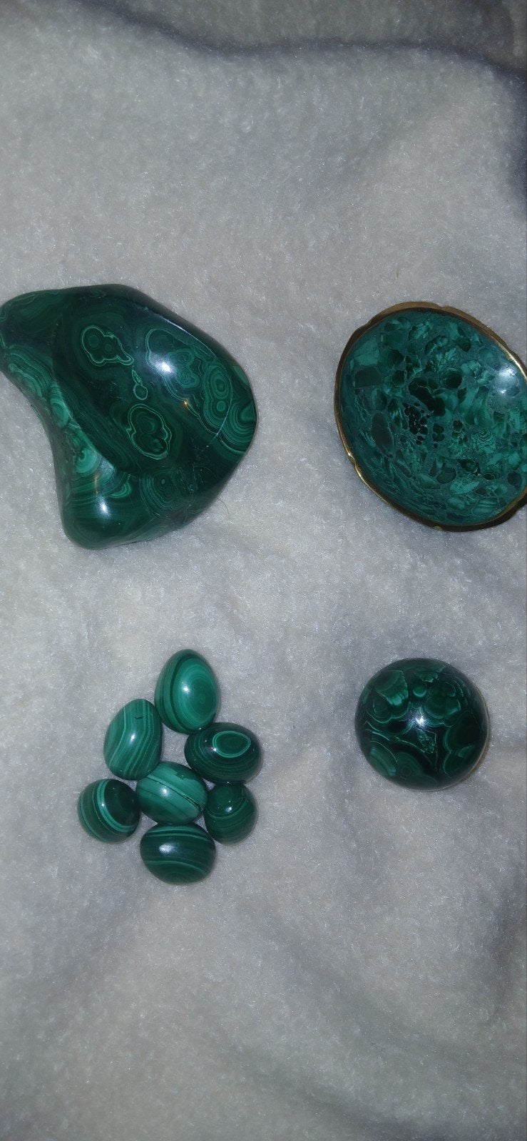 Luxe Malachiet Verzameling - 844 gram, Verzamelen, Mineralen en Fossielen, Ophalen of Verzenden