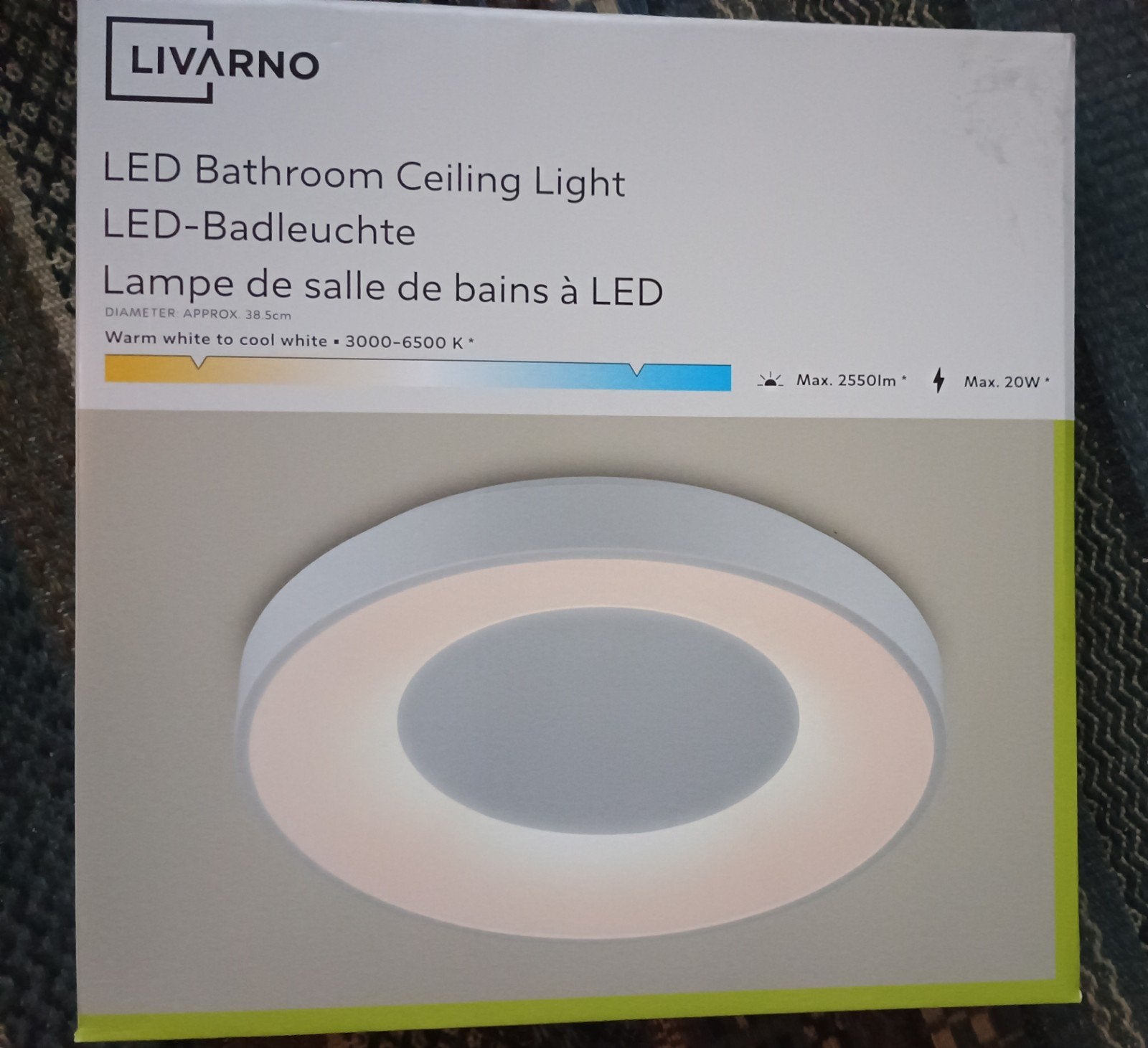 LIVARNO LED Badkamer Plafondlamp - Warm tot Koel Wit, Instelbare kleurtemperatuur, Nieuw, Ophalen of Verzenden, Wit