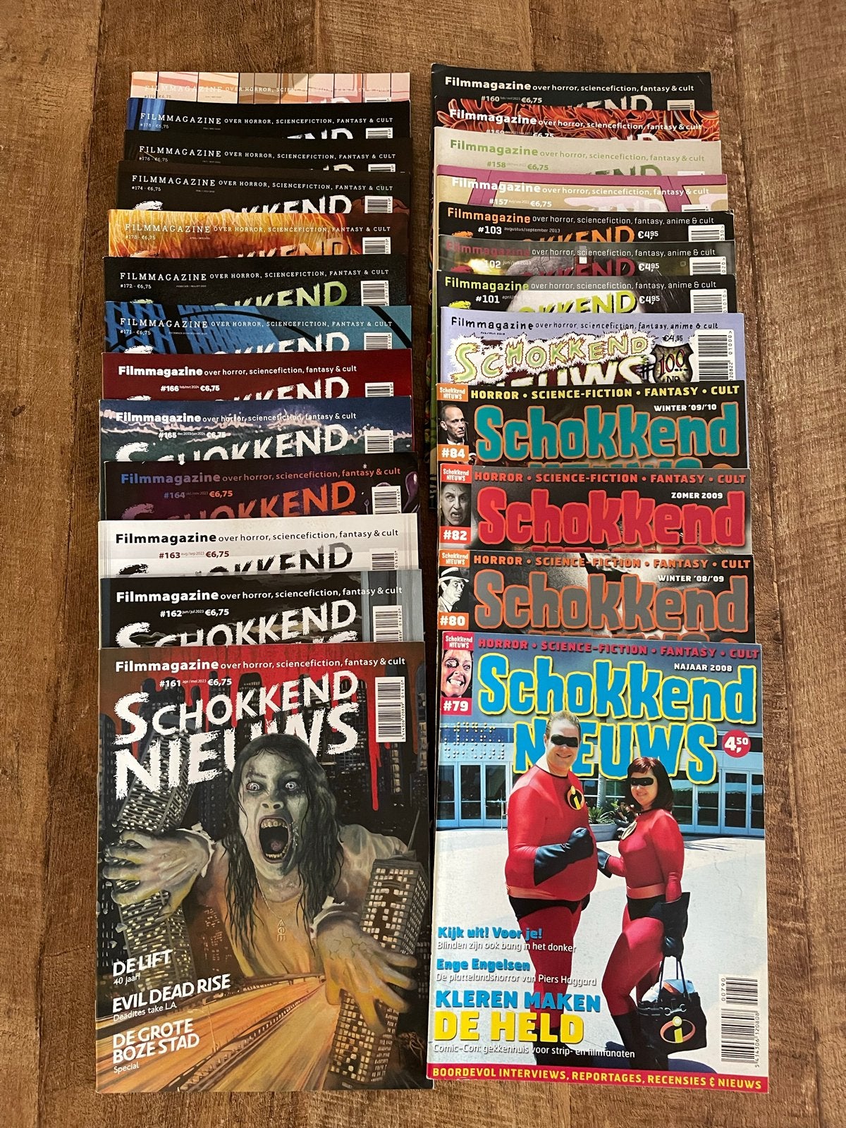 Schokkend Nieuws Filmtijdschrift Collectie (25 stuks), Ophalen, Gelezen, Muziek, Film of Tv