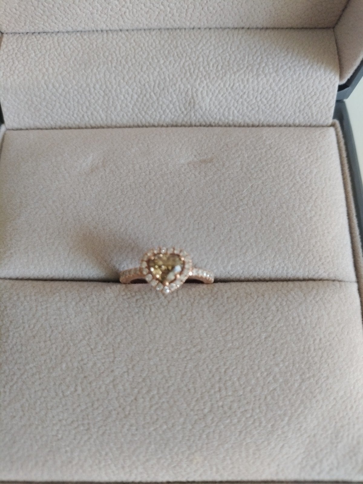 ring 14 karaat rose goud met natuurlijk fancy diamant 1.52ct, Nieuw, Ophalen of Verzenden, 17 tot 18, Met edelsteen