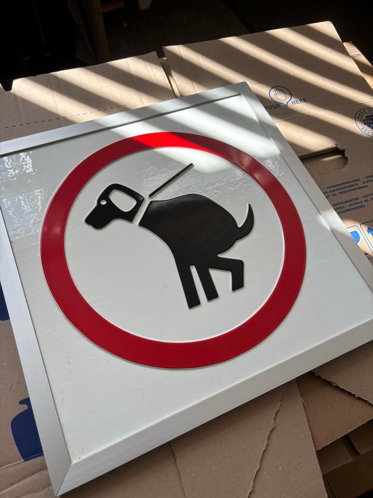 Honden bord niet poepen, Ophalen, Zo goed als nieuw