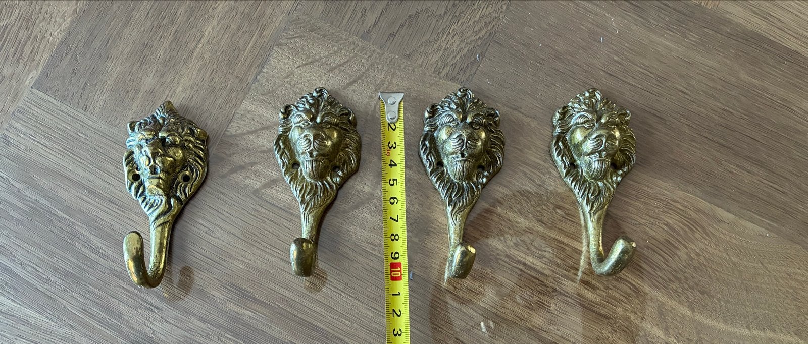 Set van 4 decoratieve muurhaken met leeuwenkop, Wandhaken, Nieuw, Ophalen of Verzenden, Minder dan 100 cm