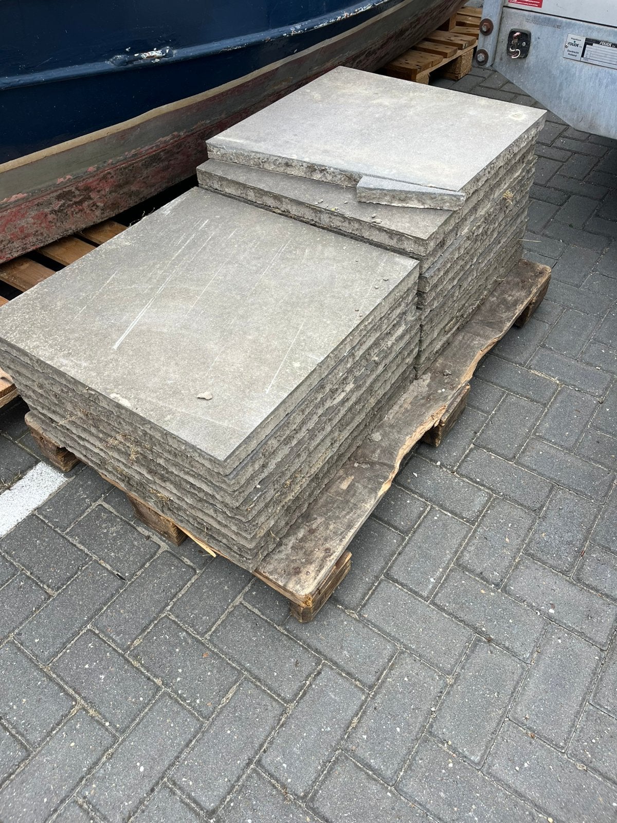 74 stuks Terras Tegels 60x60x4cm Grijs., Tuin en Terras, Terrasdelen en Vlonders, Ophalen, Gebruikt, Overige materialen