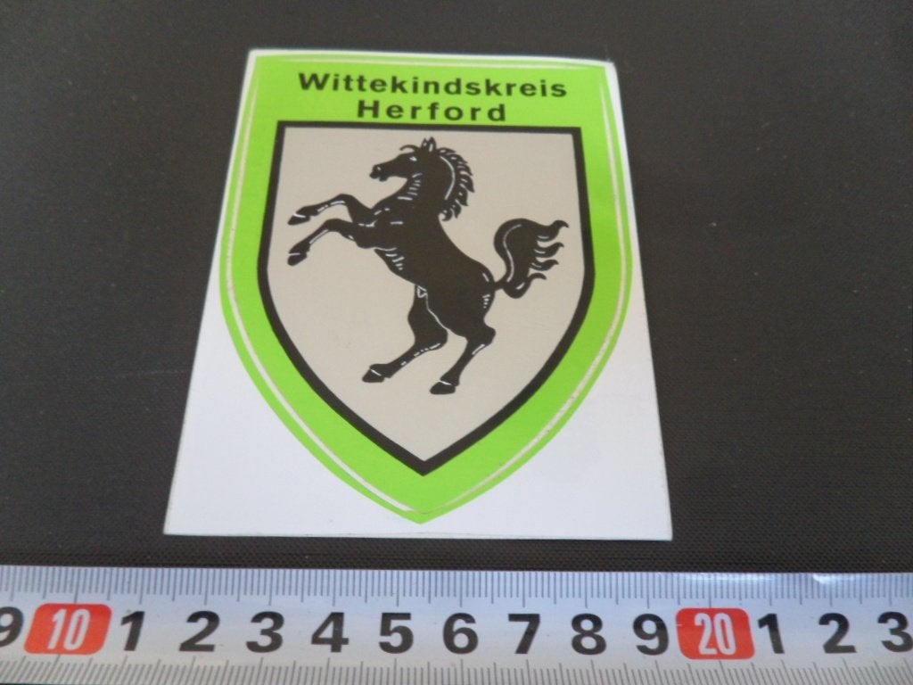 sticker wapen paard wittekindskreis herford duitsland, Ophalen, Zo goed als nieuw