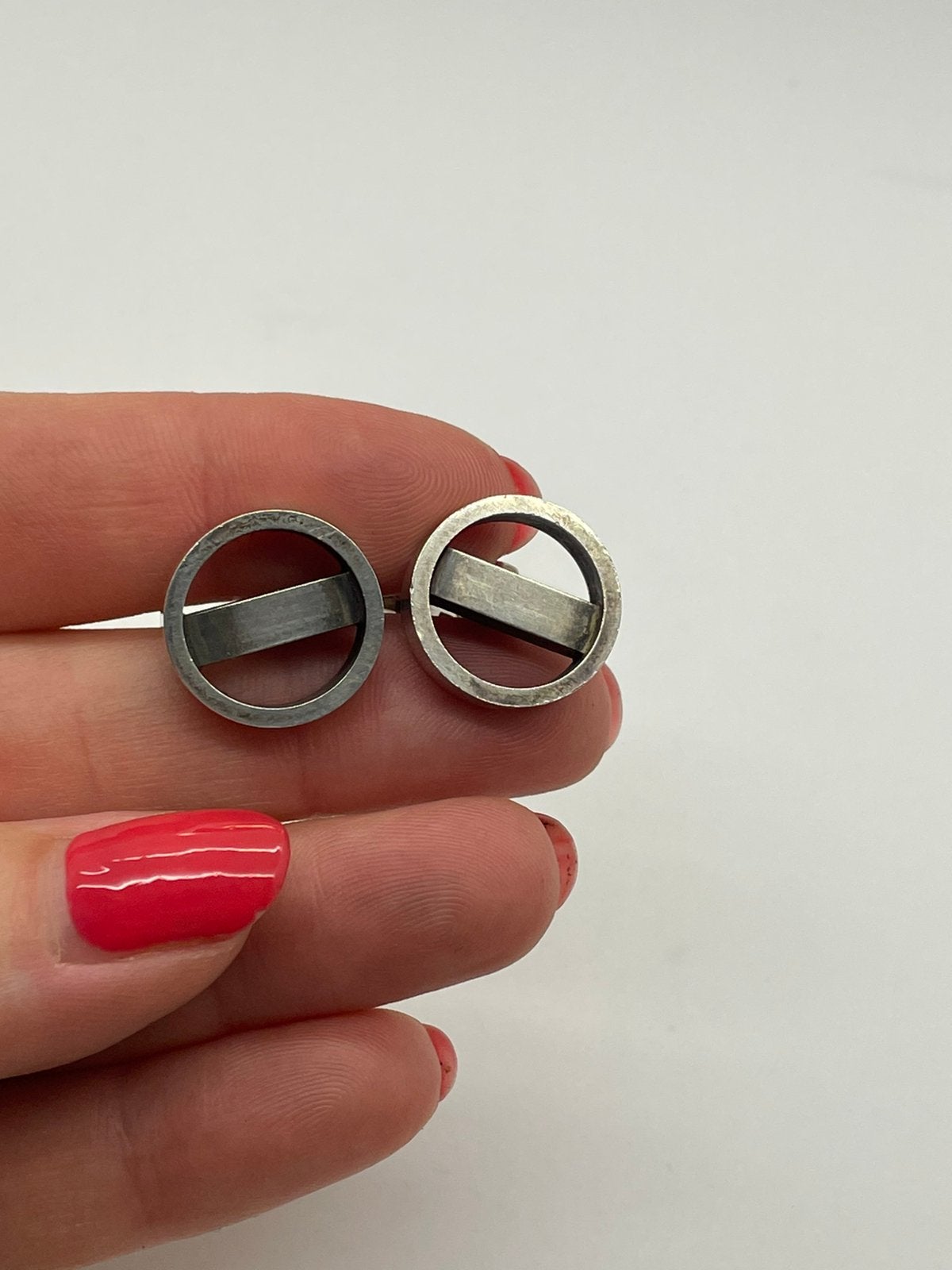 F558 Prachtige zilveren Georg Jensen manchetknopen, Ophalen of Verzenden, Zilver, Manchetknopen