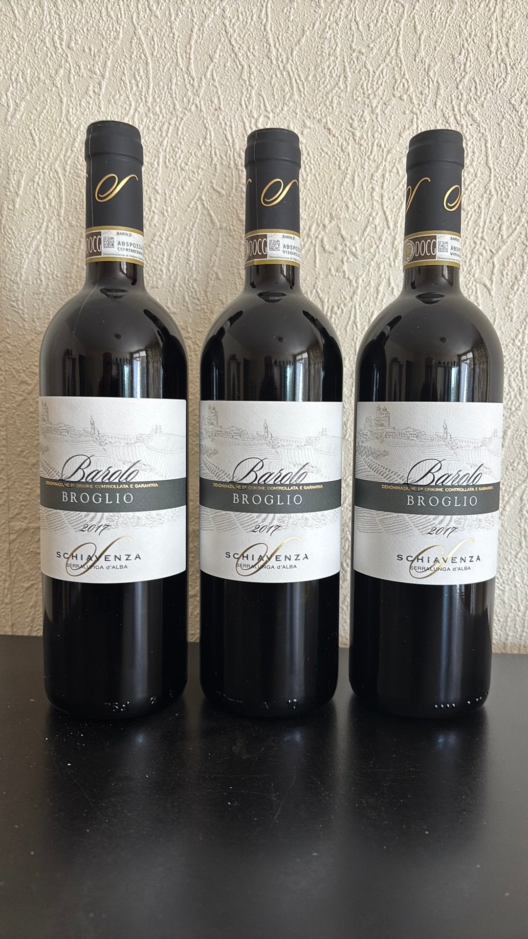3x barolo broglio 2017, Schiavenza, Zo goed als nieuw, Rode wijn, Italië, Ophalen of Verzenden