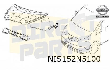 Nissan e-NV200 (7/14-) motorkap (te spuiten) Origineel!  F51
