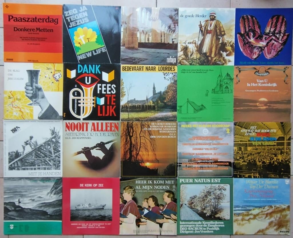 20 Religieuze LP's Kerkkoren Zangkoren en meer, Cd's en Dvd's, Vinyl | Overige Vinyl, Gebruikt, Originele persing, Ophalen of Verzenden