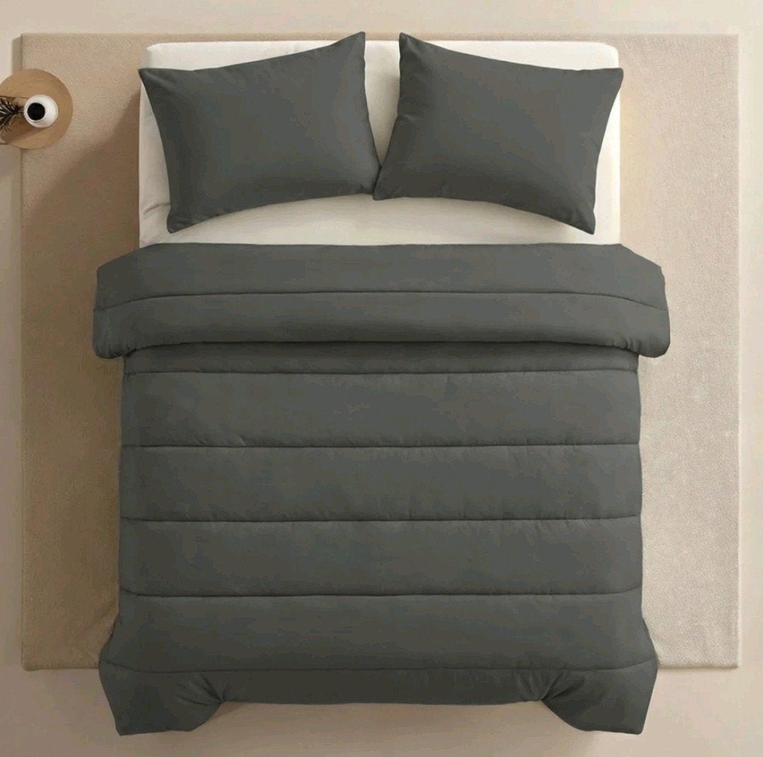 Royalbed Dekbed Antraciet 160x220 incl. Kussenslopen, Eenpersoons, Handelsonderneming arie willemse, Zwart, Beddengoedset