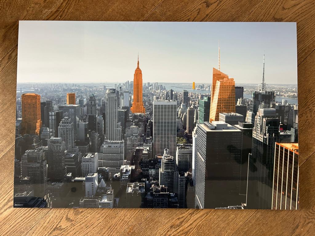 Yellowkorner photo artwork_”New York Orange Manhattan”, Ophalen, 50 tot 75 cm, Zo goed als nieuw, Schilderij