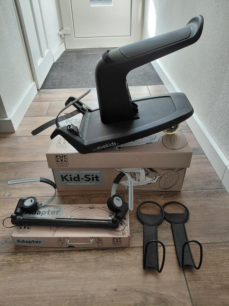 Kid-Sit meerijdplankje met loopie en adapter, Kinderen en Baby's, Ophalen of Verzenden, Zo goed als nieuw, Kinderwagen, Overige merken
