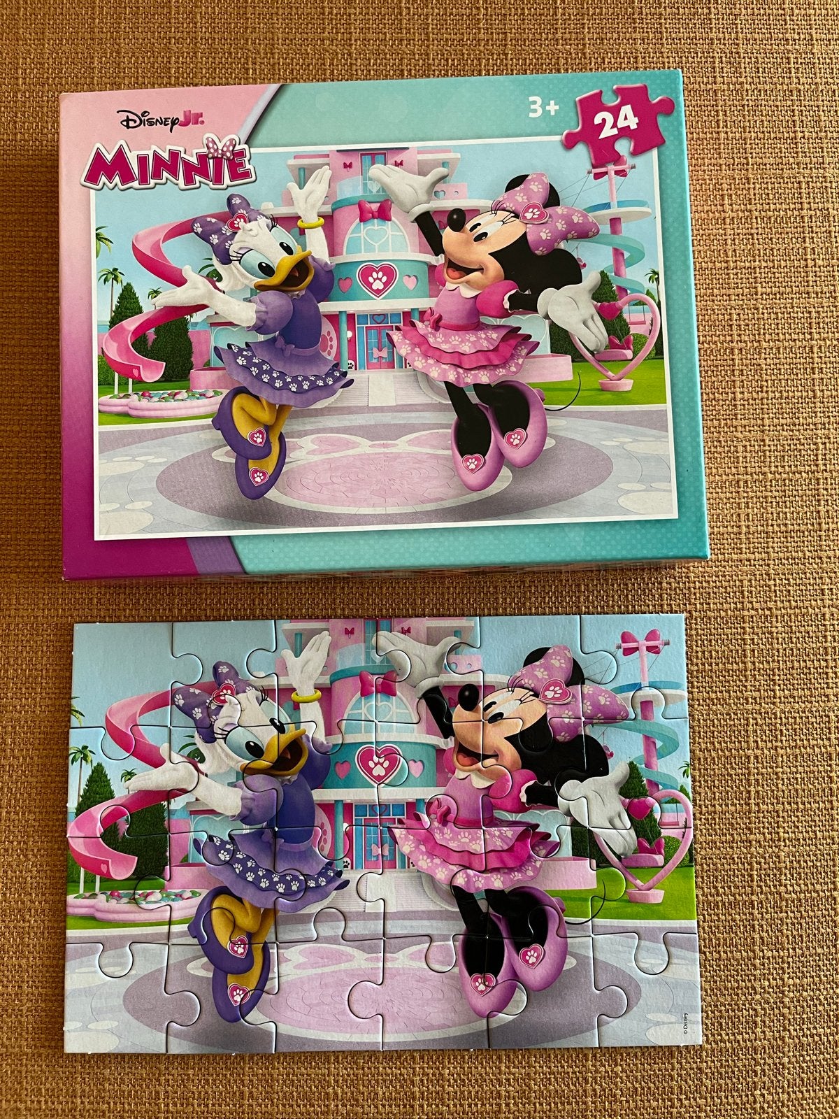 Disney Minnie Mouse en Katrien Duck puzzel (24 stukjes), Ophalen of Verzenden, 10 tot 50 stukjes, Gebruikt, 2 tot 4 jaar