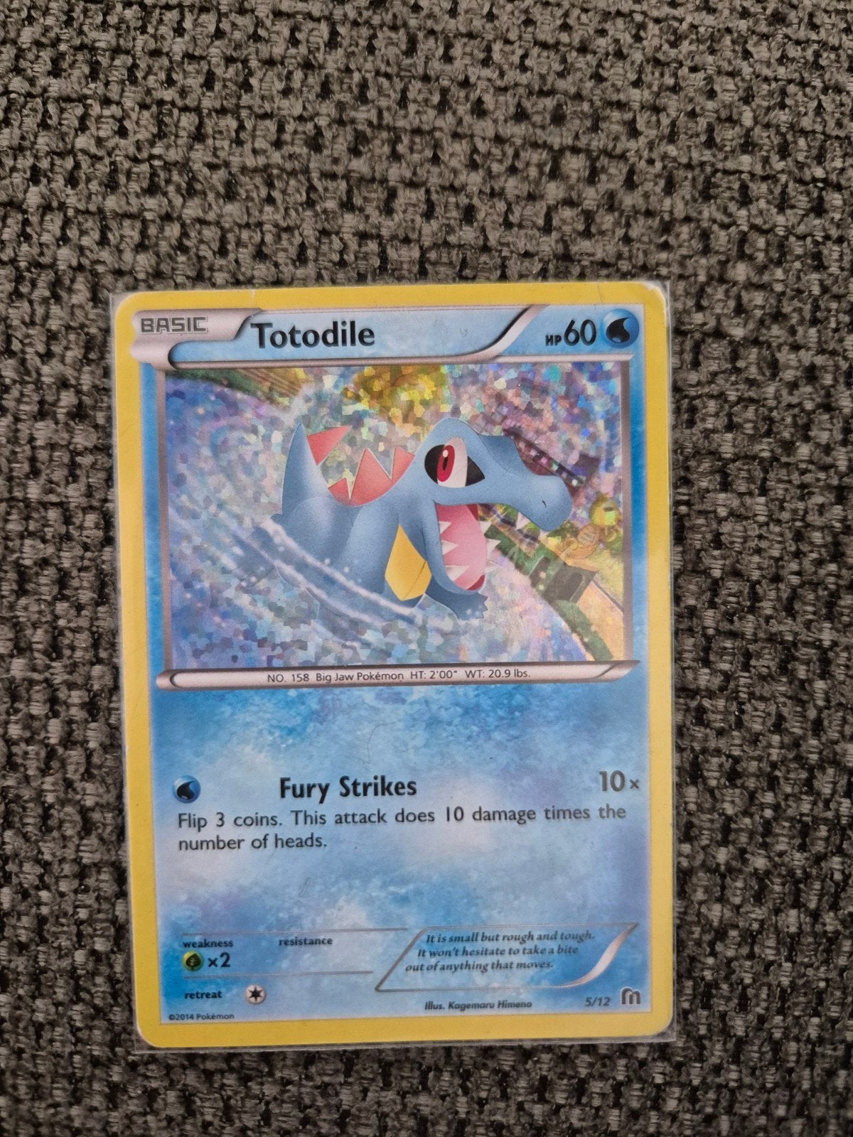 Totodile Pokémon kaart 5/12 mcdonald's 2014 2015, Ophalen of Verzenden, Zo goed als nieuw, Losse kaart, Foil