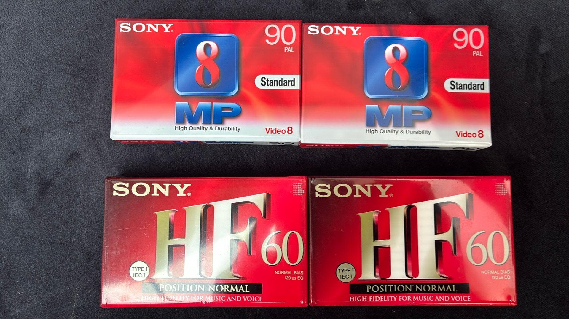 4 sony videocassettes/tape, Ophalen of Verzenden, Hi 8, (Video)band