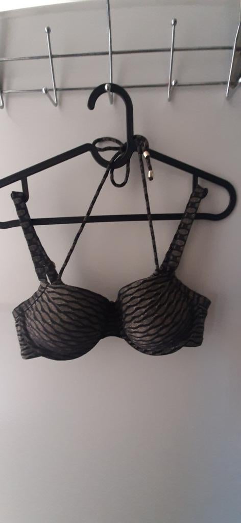 Marlies Dekkers Bikinitopje - Zwart met goudpatroon, Ophalen of Verzenden, Zo goed als nieuw, Zwart, Bikini
