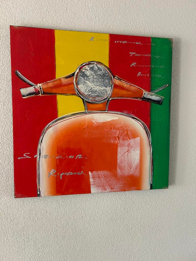 Scooter schilderij., Antiek en Kunst, Kunst | Schilderijen | Klassiek, Ophalen